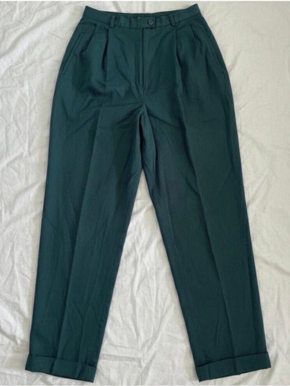 Evan Picone Vintage Green Trousers Pants Women 8 / 10 Medium - Picture 1 of 15